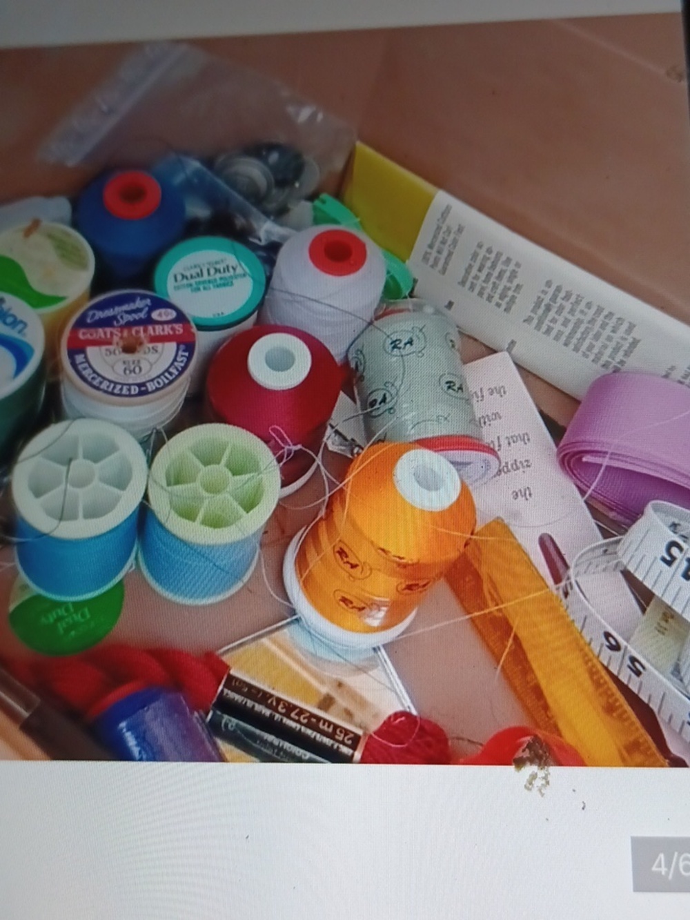 Sewing Box With Contents - Picture 3 of 5